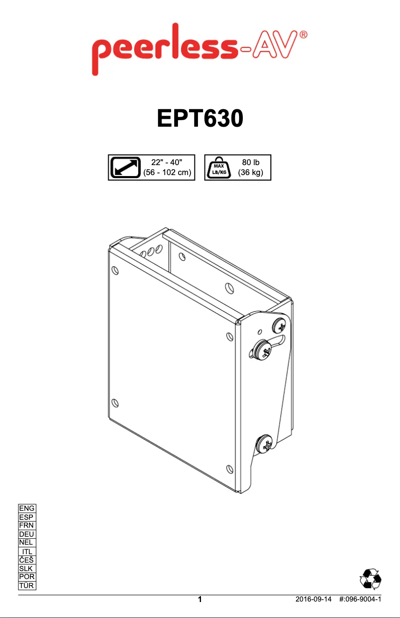 Página 1 del manual Manual de usuario Peerless-AV EPT630