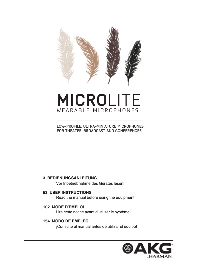 Page n°1 - Manuel utilisateur AKG WM82