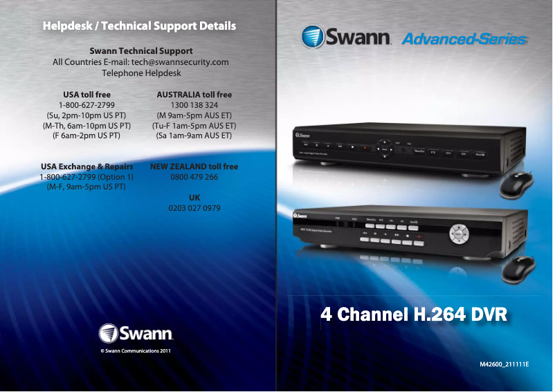 Page n°1 - Manuel utilisateur Swann SWDVK-425504C