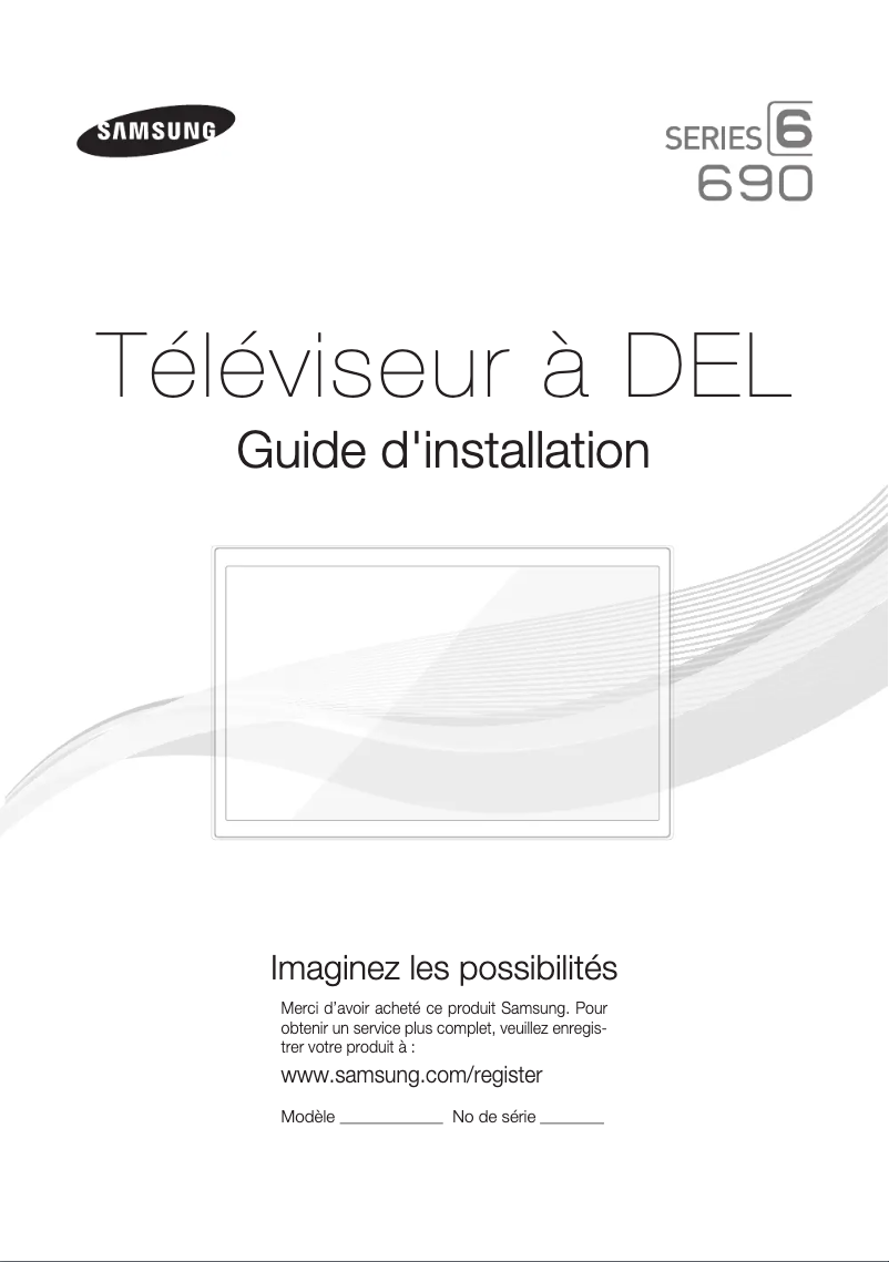 Page 1 de la notice Guide d'installation Samsung HG28NC690AF