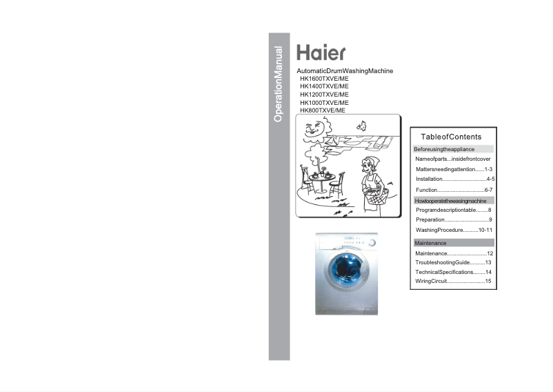 Page n°1 - Manuel utilisateur Haier HK1400TXME