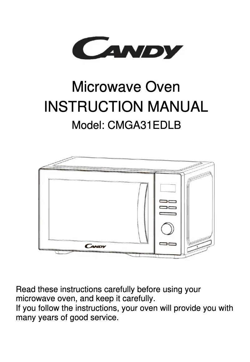 Page 1 de la notice Manuel utilisateur Candy CMGA31EDLB