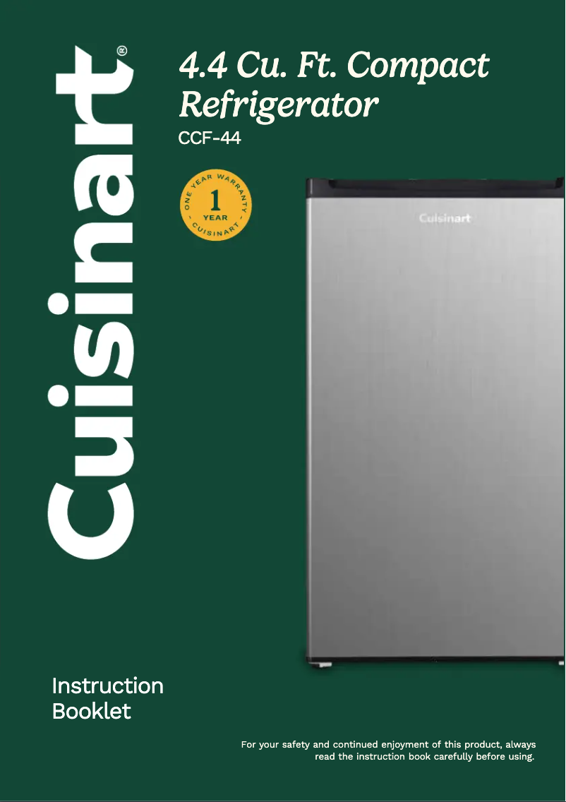 Page n°1 - Manuel utilisateur Cuisinart CCF-44