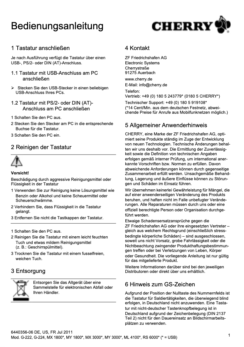 Image de la première page du manuel de l'appareil G80-1800