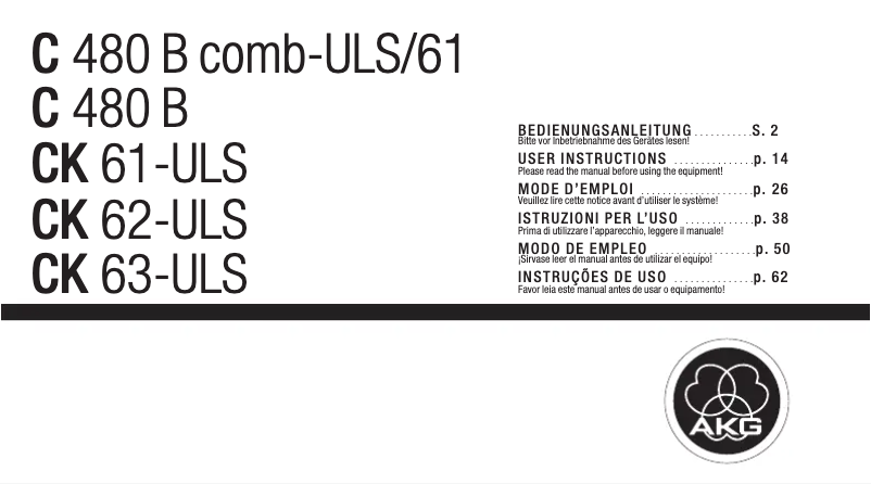 Page n°1 - Manuel utilisateur AKG C 480 B