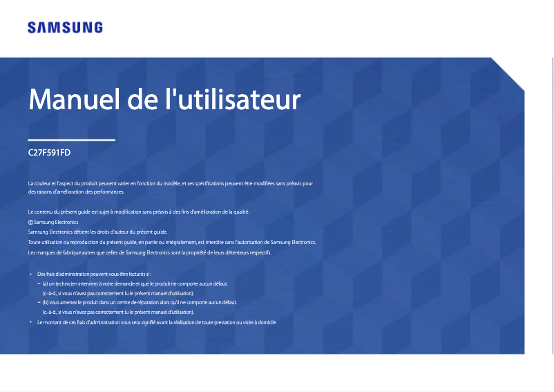 Image de la première page du manuel de l'appareil C27F591FDC