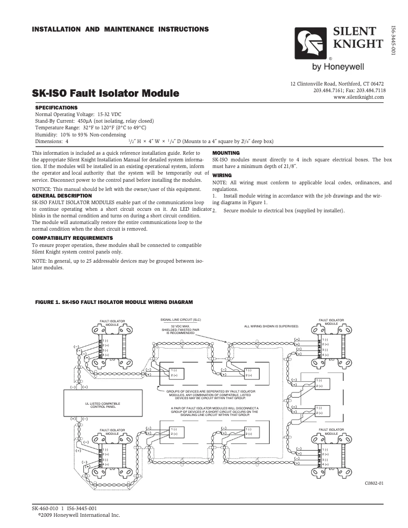 Página 1 del manual Manual de usuario Silent Knight SK-ISO
