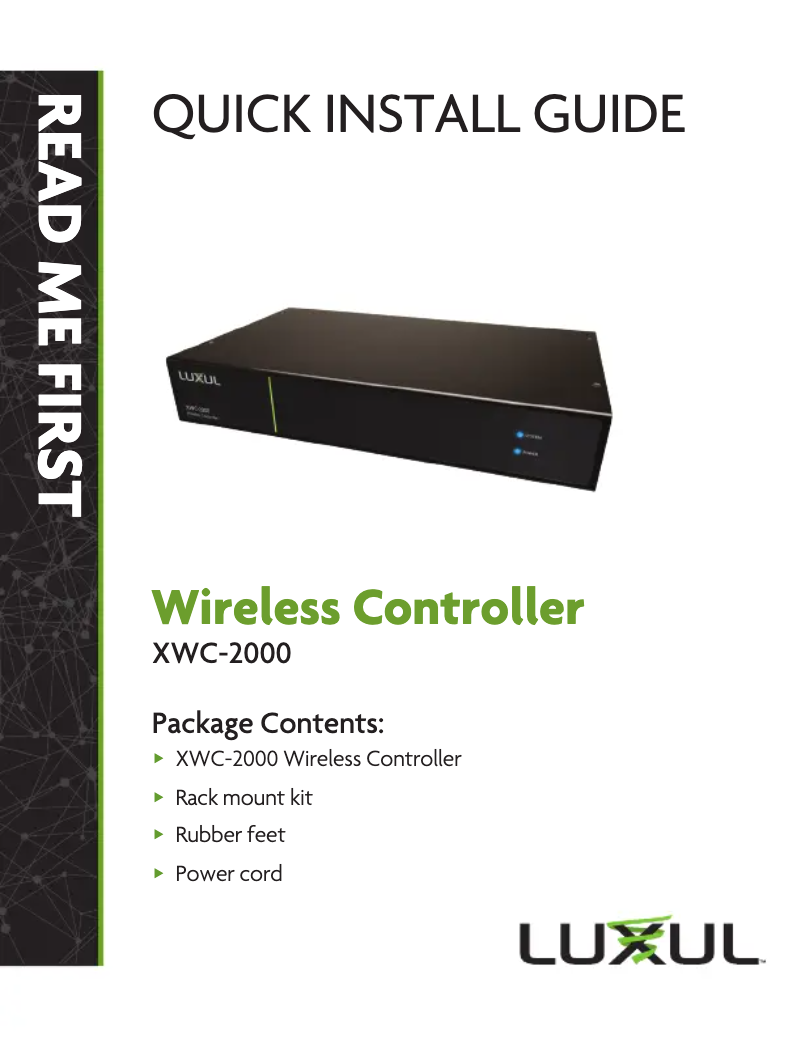 Página 1 del manual Manual de usuario Luxul XWC-2000