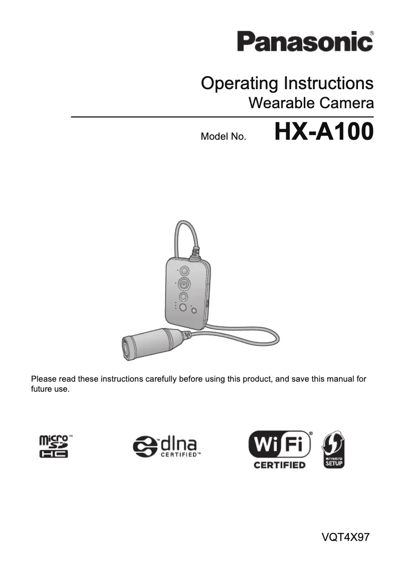 Page n°1 - Manuel utilisateur Panasonic HX-A1