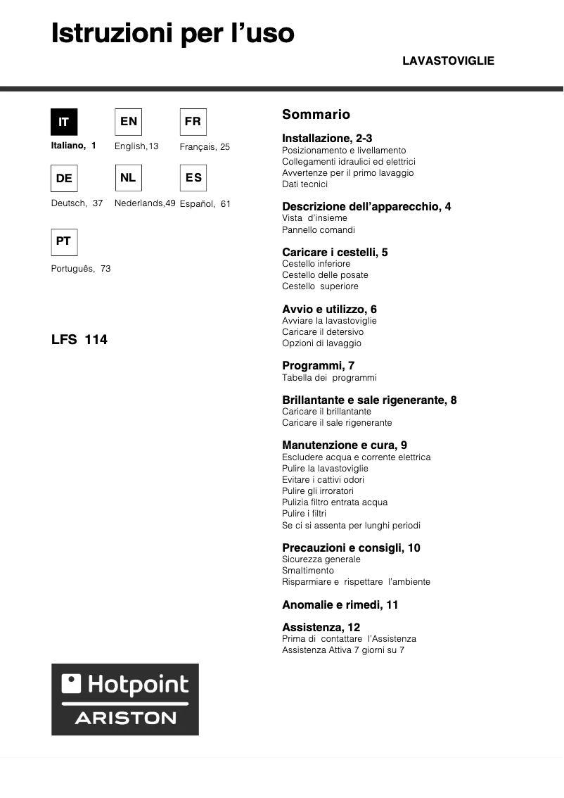 Image de la première page du manuel de l'appareil LFS 114 BK F HA