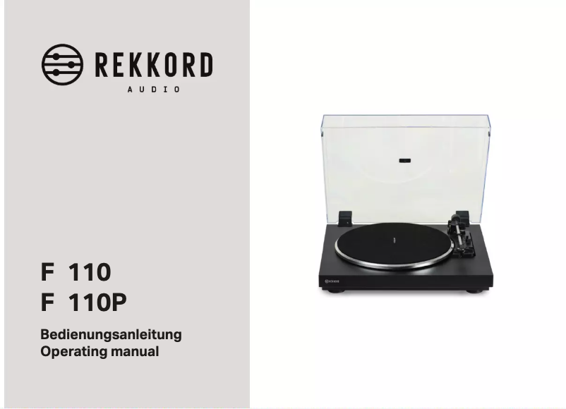 Page n°1 - Manuel utilisateur Rekkord F110