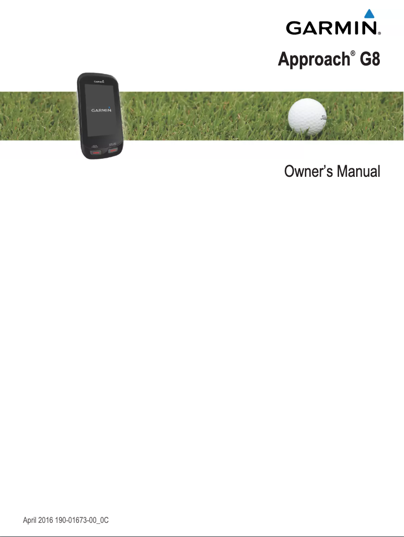 Page 1 de la notice Manuel utilisateur Garmin Approach G8