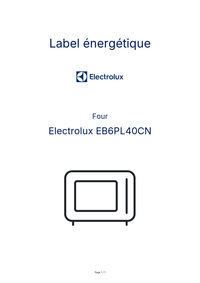 Image de la première page du manuel de l'appareil EB6PL40CN