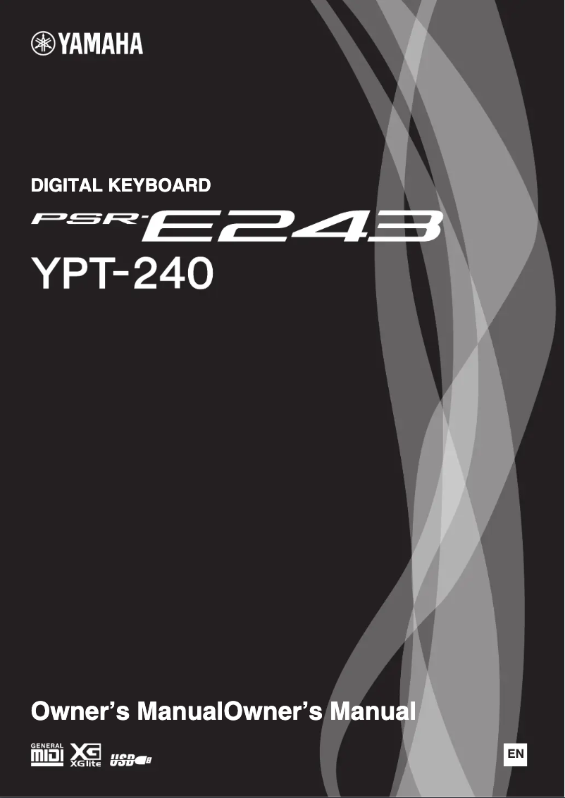 Image de la première page du manuel de l'appareil PSR-E243