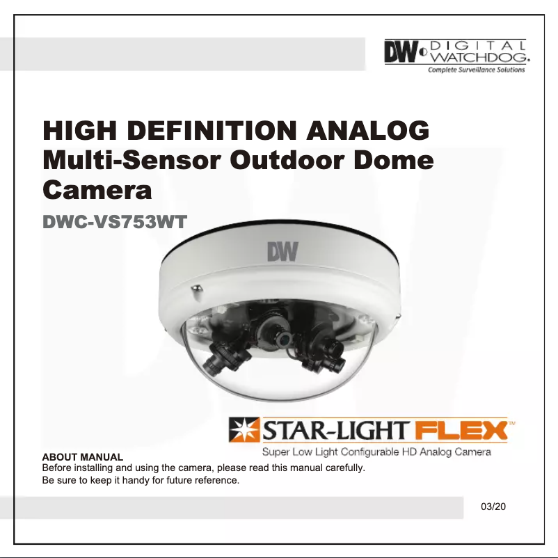 Image de la première page du manuel de l'appareil Star-Light Flex DWC-VS753WT2266