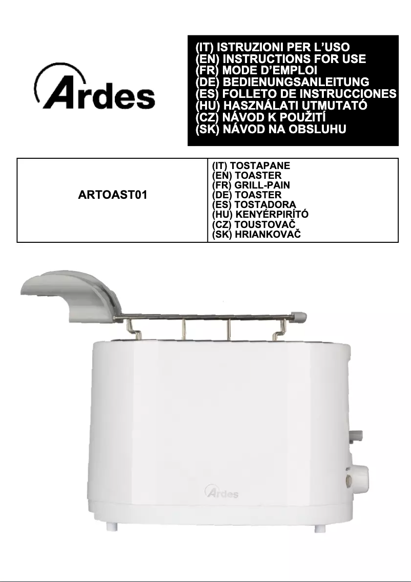 Página 1 del manual Manual de usuario Ardes Tosto Sleek ARTOAST01