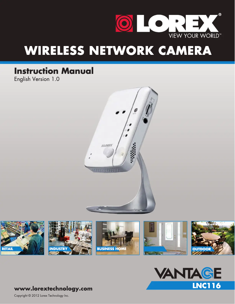 Image de la première page du manuel de l'appareil Vantage LNC116