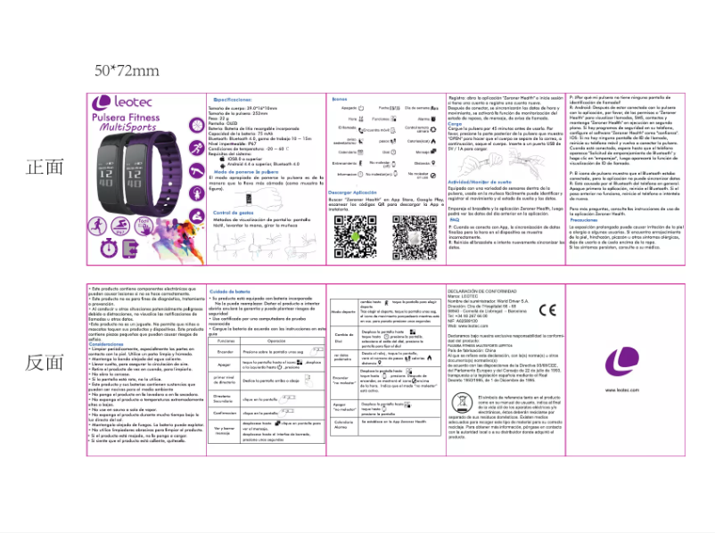 Image de la première page du manuel de l'appareil Pulsera Fitness MultiSports