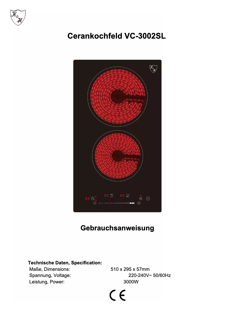 Page 1 de la notice Manuel utilisateur K&H VC-3002SL