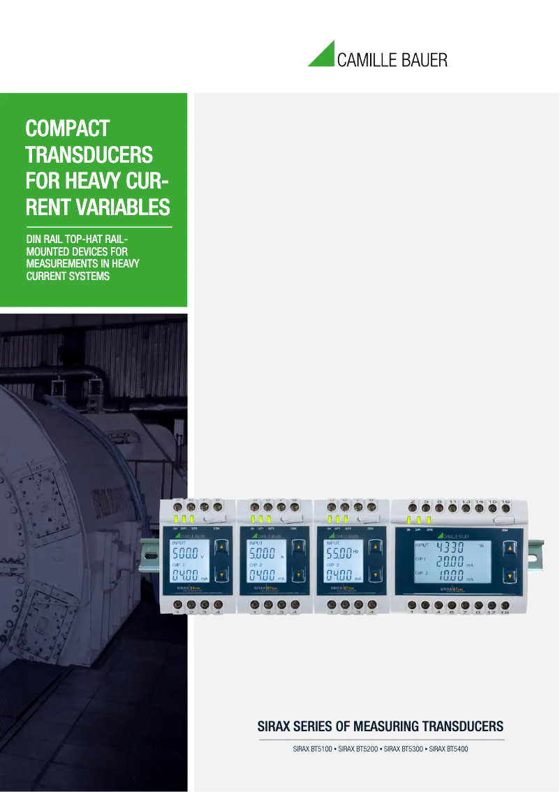 Page n°1 - Brochure Camille Bauer SIRAX BT5100