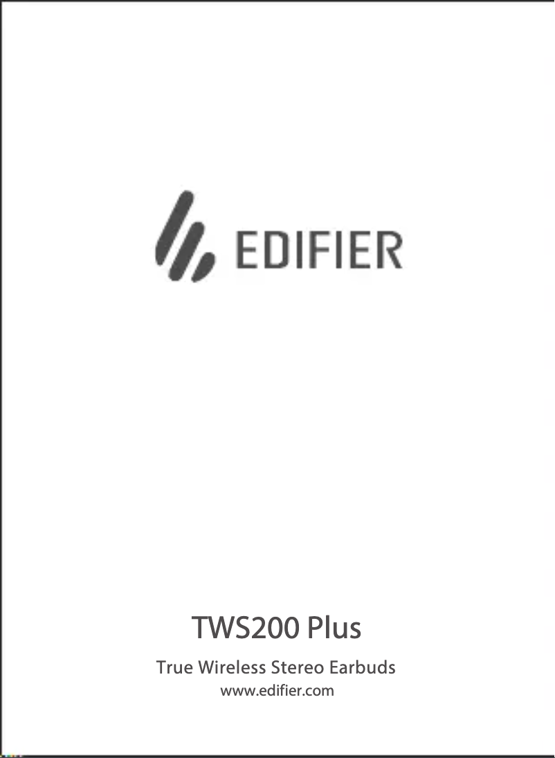 Page n°1 - Manuel utilisateur Edifier TWS200 Plus