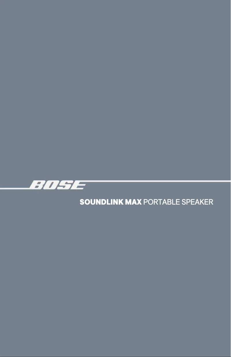 Page 1 de la notice Manuel utilisateur Bose SoundLink Max