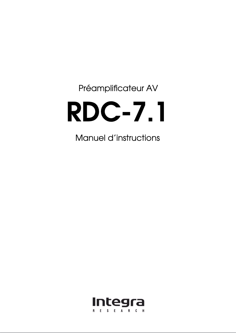 Page n°1 - Manuel utilisateur Onkyo RDC-7.1