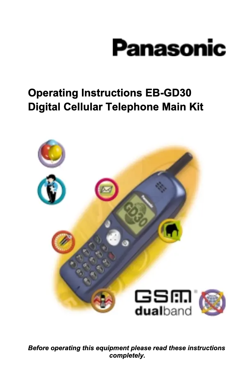 Page 1 de la notice Manuel utilisateur Panasonic GD30 Optimum Box