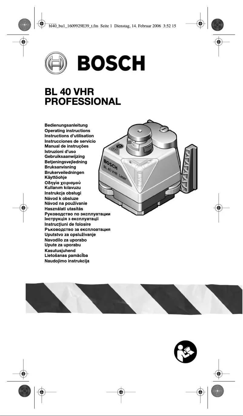 Page n°1 - Manuel utilisateur Bosch BL 40 VHR Professional