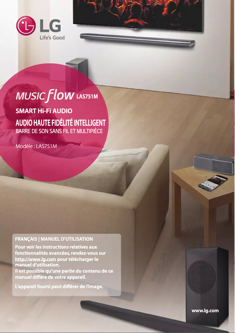 Page 1 de la notice Manuel utilisateur LG LAS751M