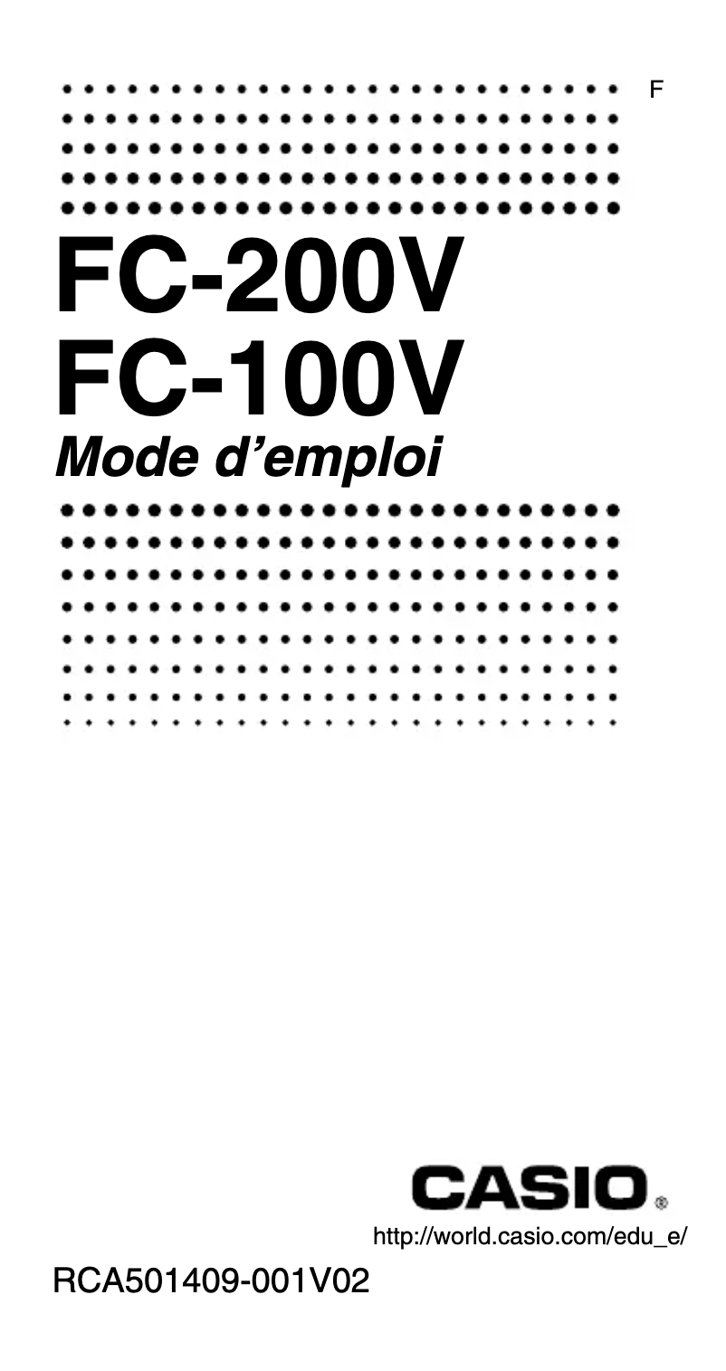 Page 1 de la notice Manuel utilisateur Casio FC-200V