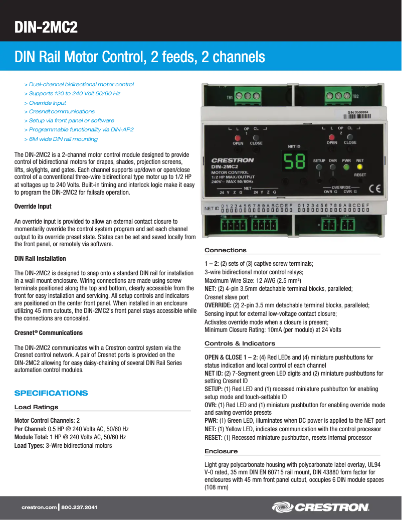 Image de la première page du manuel de l'appareil DIN-2MC2