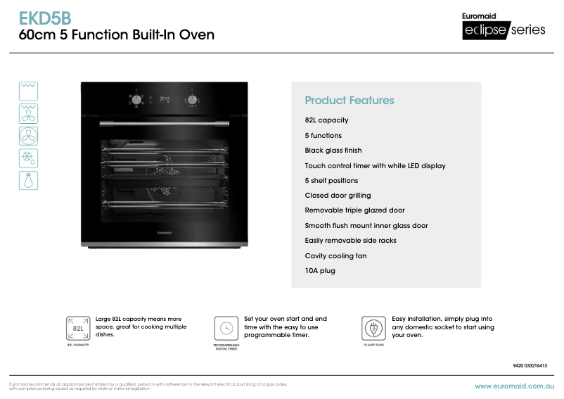 Page n°1 - Fiche technique Euromaid EKD5B