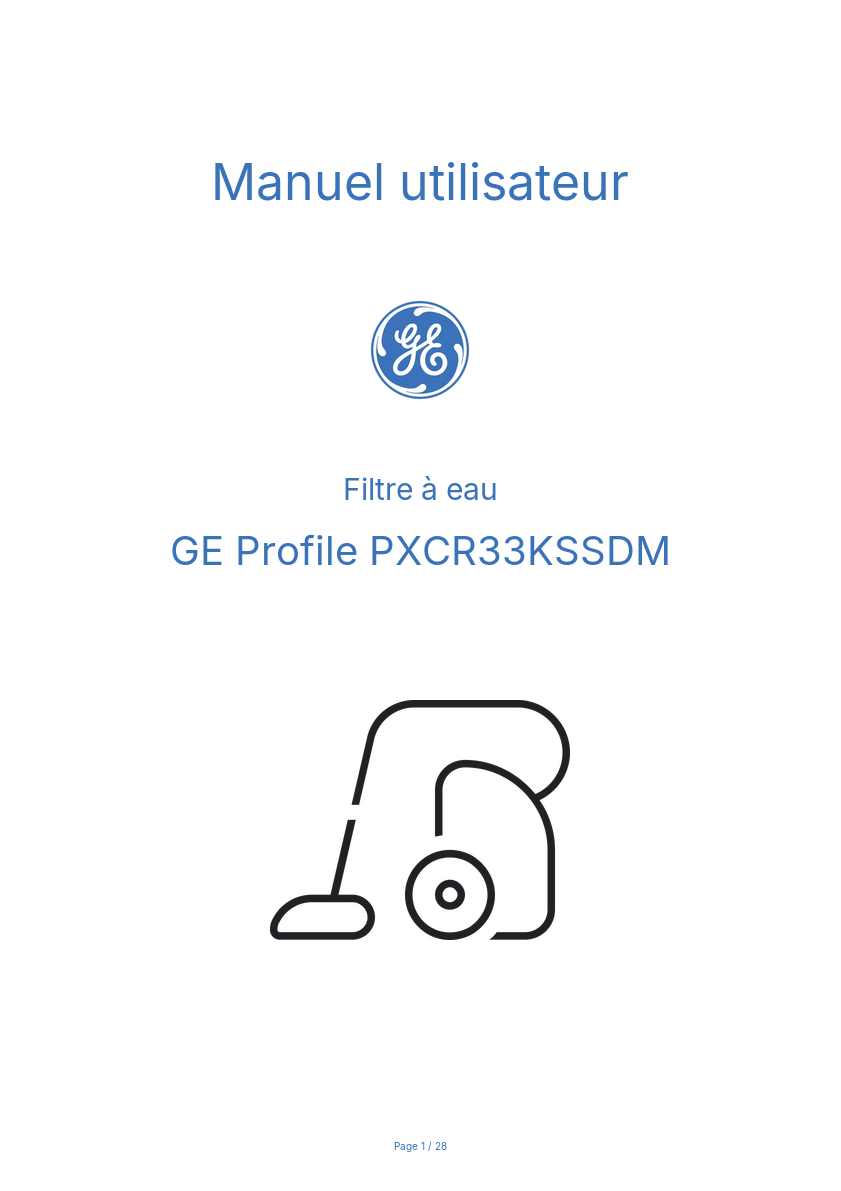 Image de la première page du manuel de l'appareil Profile PXCR33KSSDM