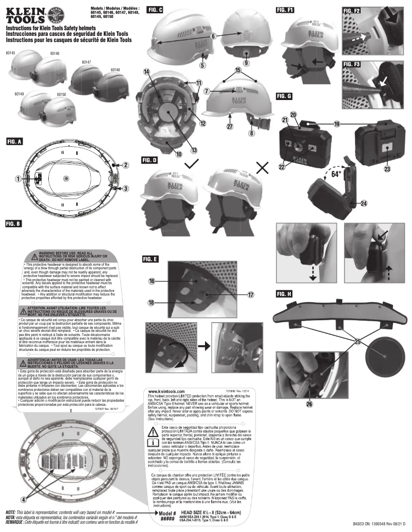 Page 1 de la notice Manuel utilisateur Klein Tools 60150