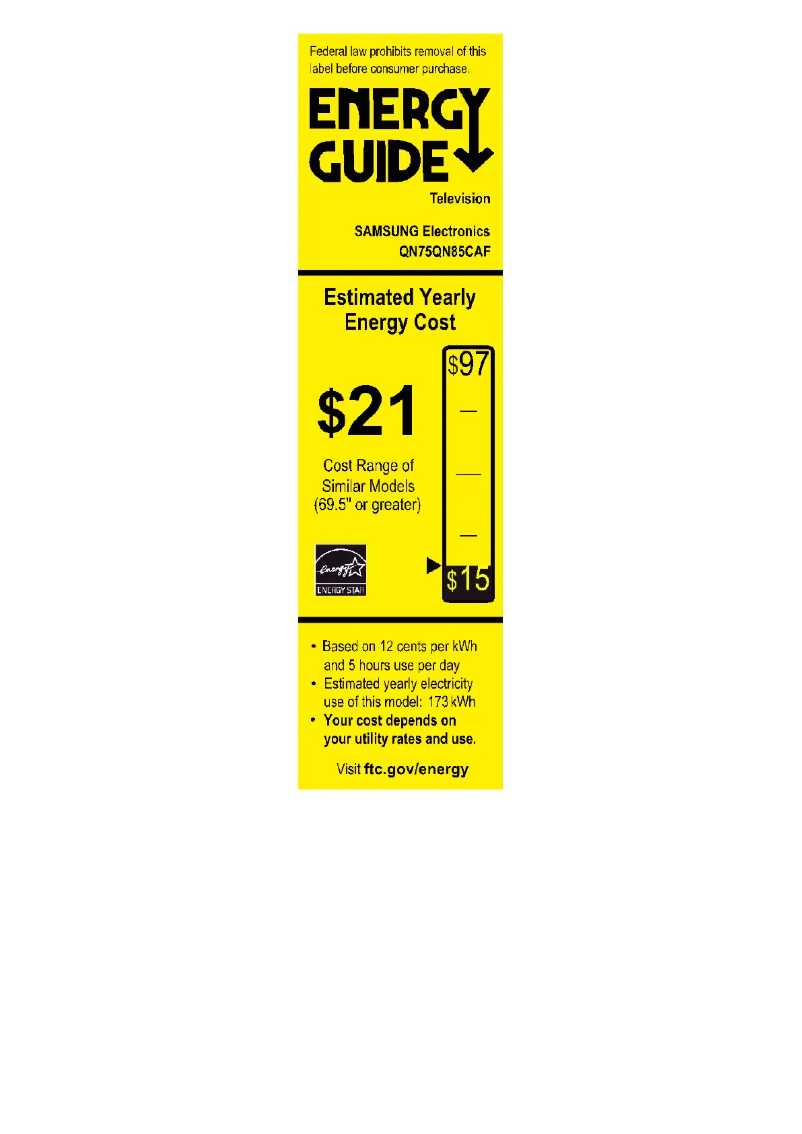 Page n°1 - Label énergétique Samsung QN75QN85CAF