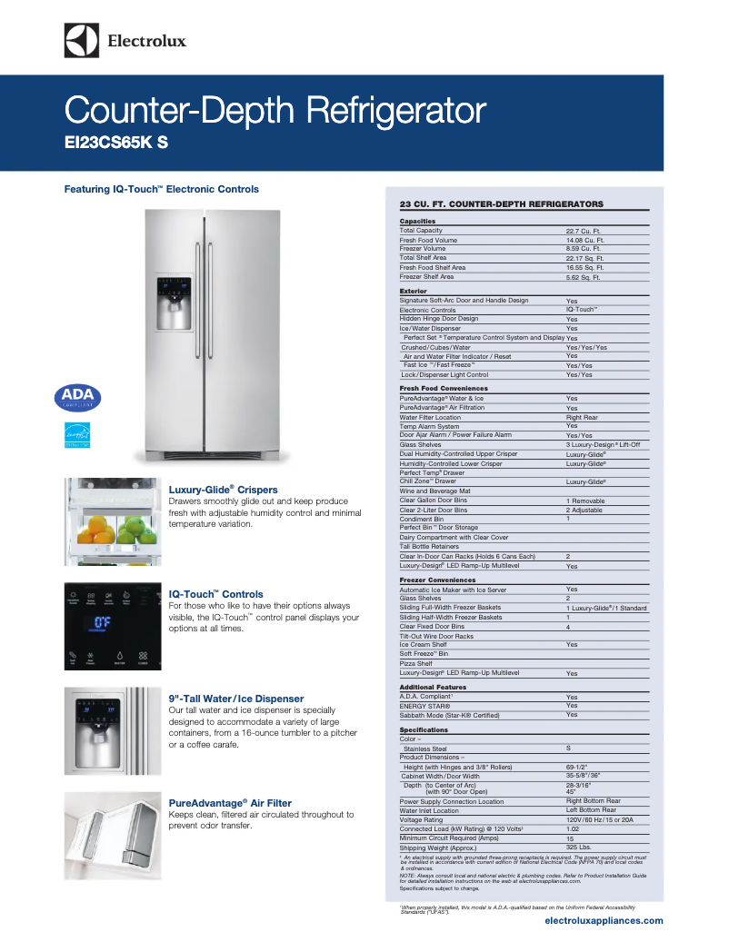 Page n°1 - Guide d'installation Electrolux EI23CS65K
