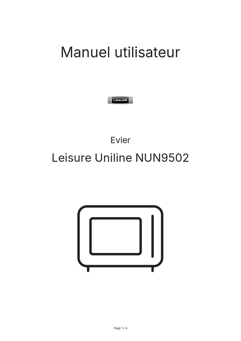 Image de la première page du manuel de l'appareil Uniline NUN9502