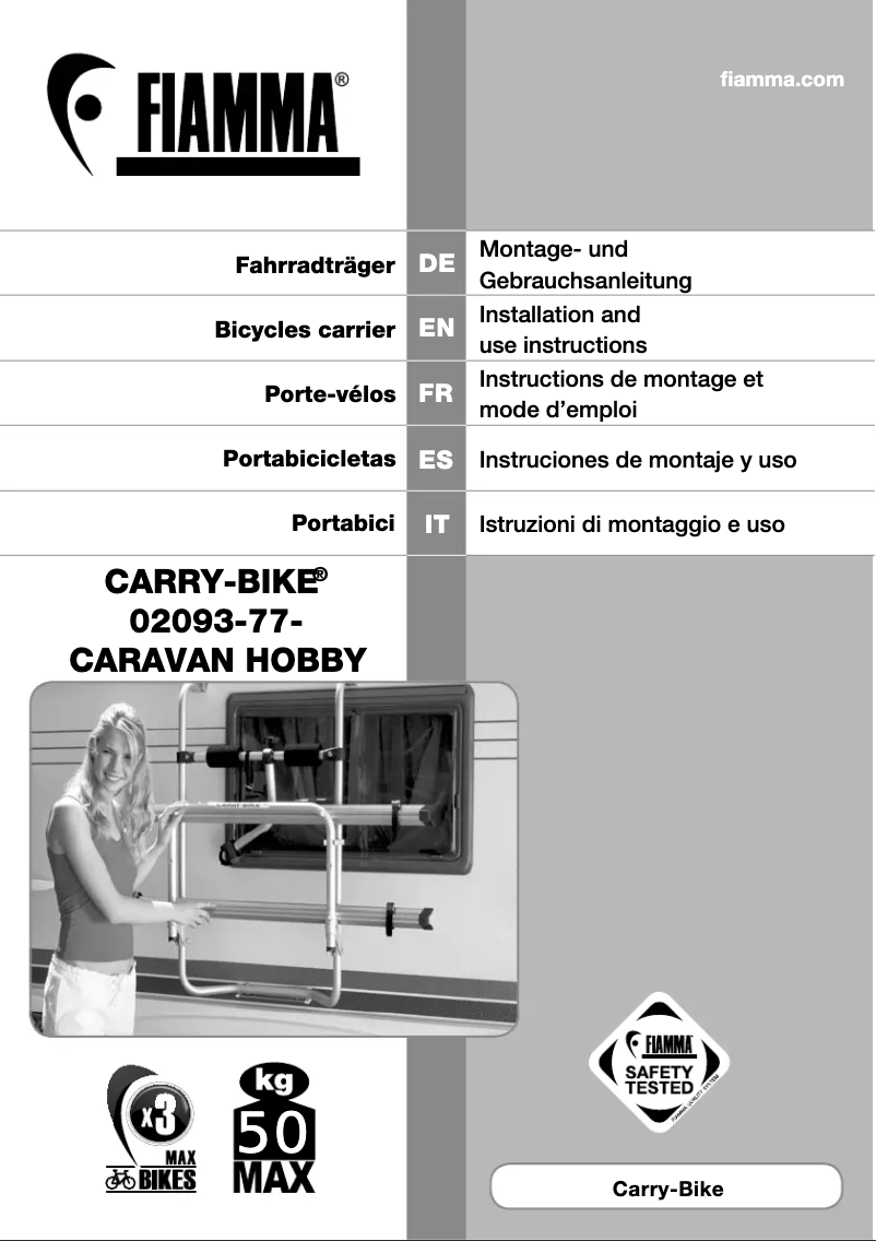 Image de la première page du manuel de l'appareil Carry-Bike Caravan Hobby
