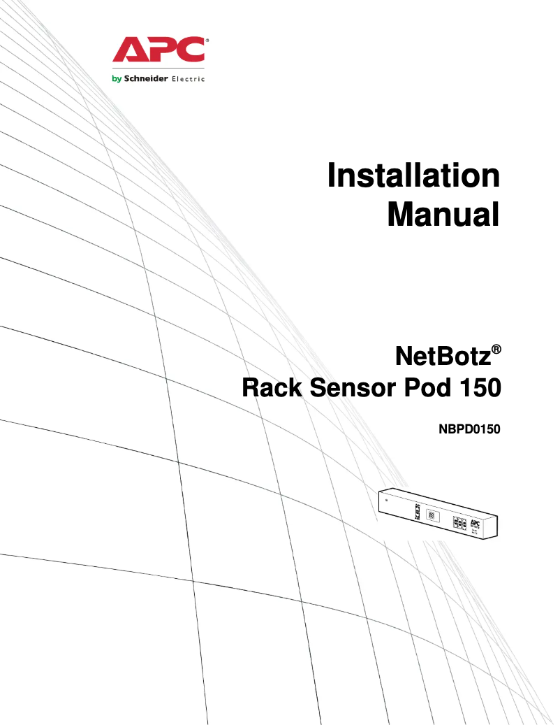 Image de la première page du manuel de l'appareil NetBotz Rack Sensor Pod 150