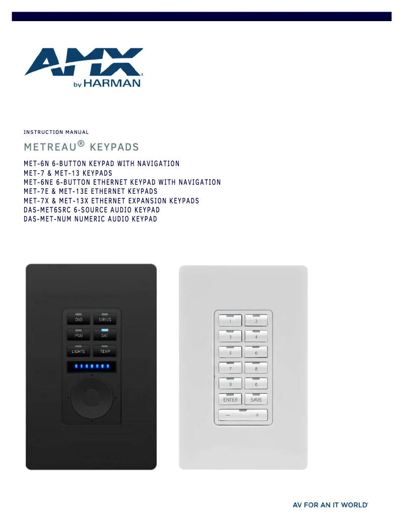 Page n°1 - Mode d'emploi AMX Metreau HPX-U400-R-MET-6NE