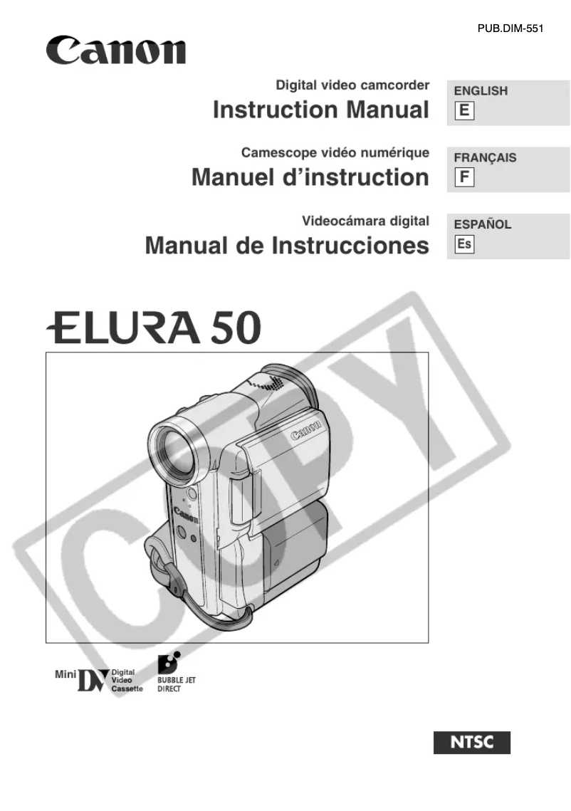 Image de la première page du manuel de l'appareil Elura 50