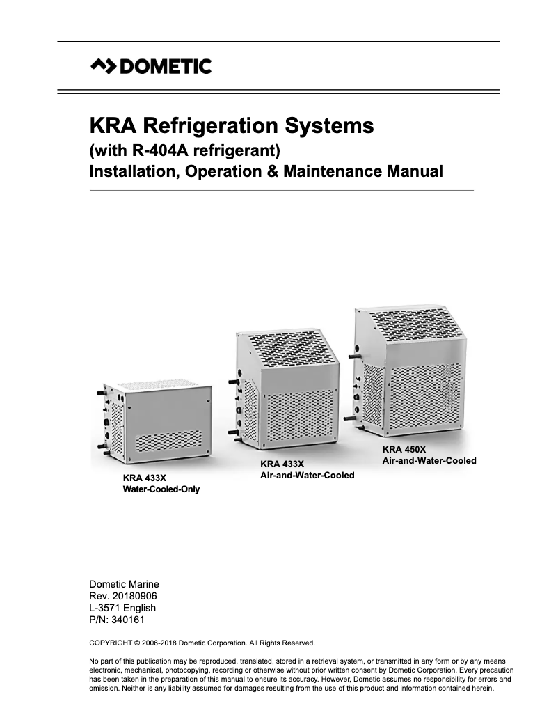 Image de la première page du manuel de l'appareil KRA 433X