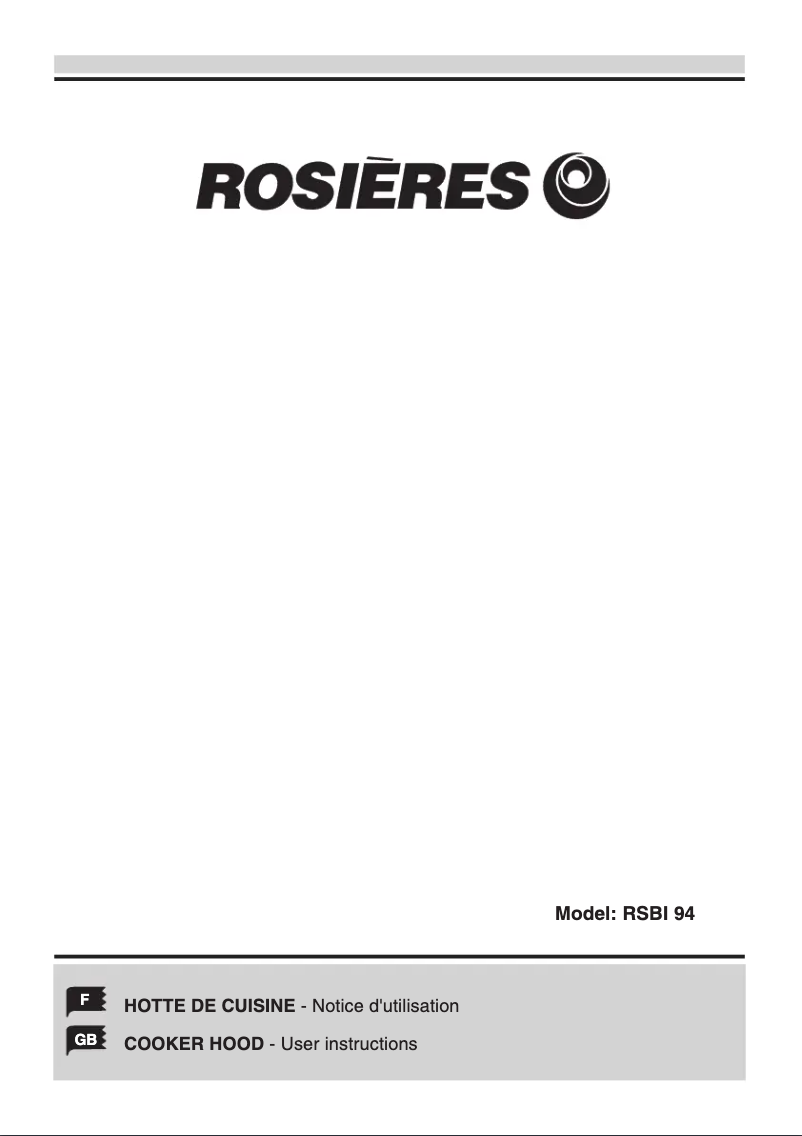 Page 1 de la notice Manuel utilisateur Rosieres RBSI94IN