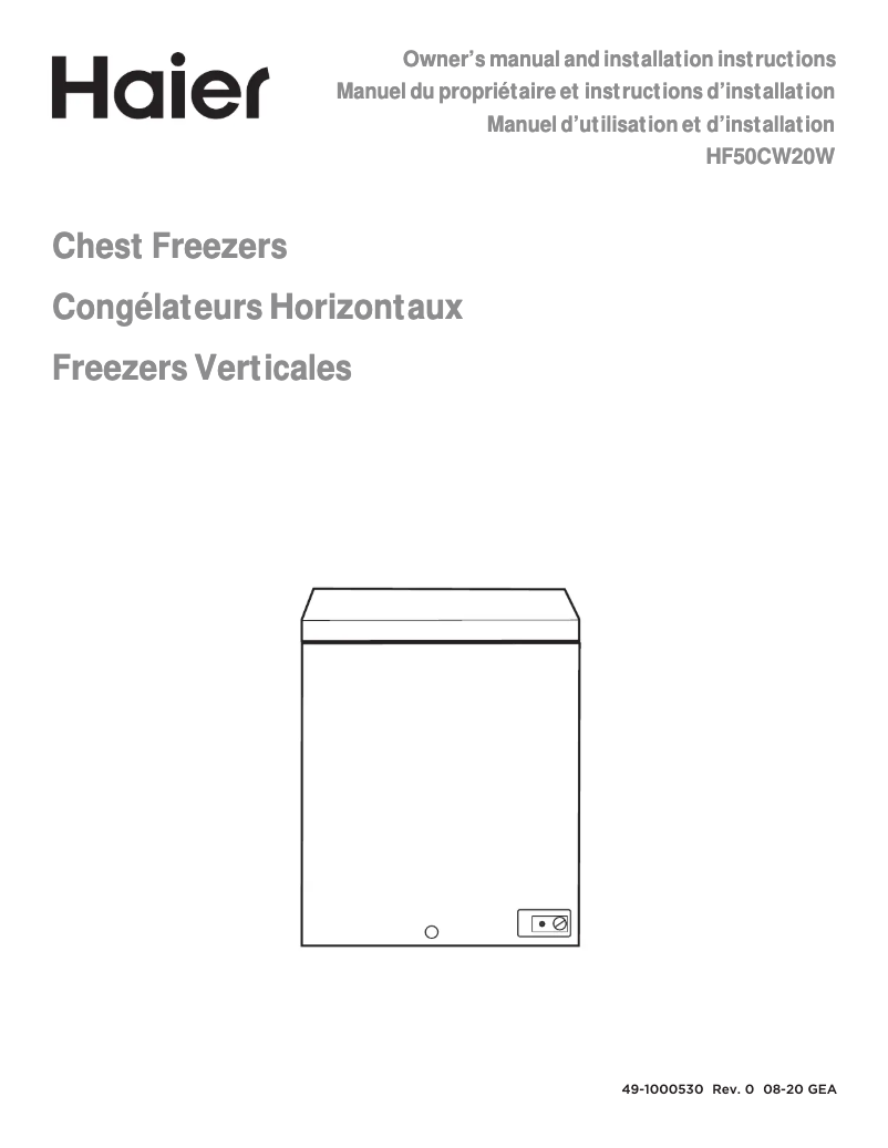 Page n°1 - Manuel d'utilisation et d'entretien Haier HF50CW20W