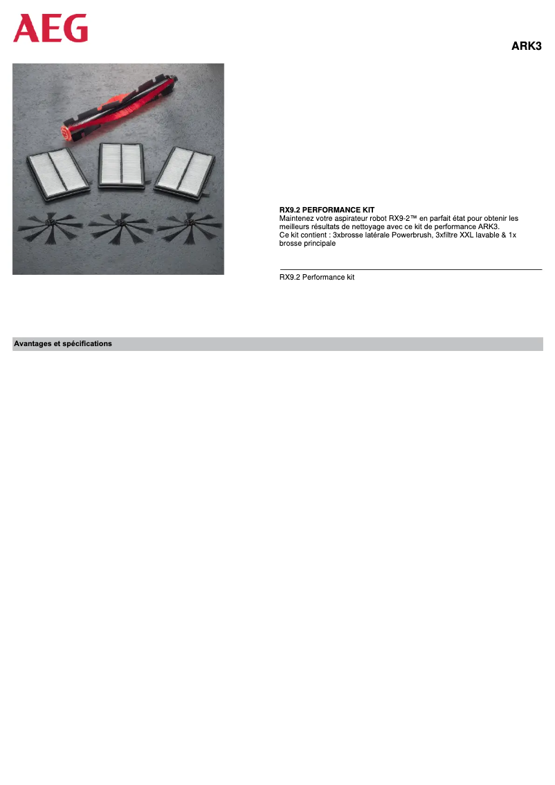 Image de la première page du manuel de l'appareil ARK3