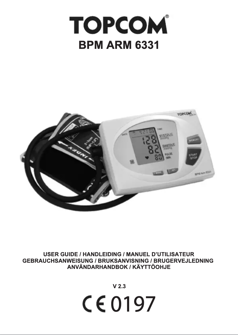 Page n°1 - Manuel utilisateur Topcom BPM ARM 6331