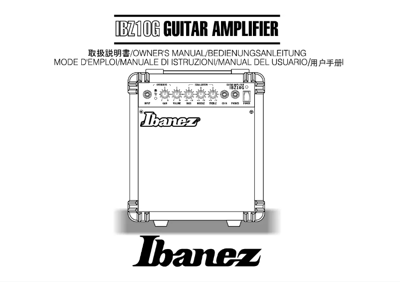Page n°1 - Manuel utilisateur Ibanez IBZ10GV2