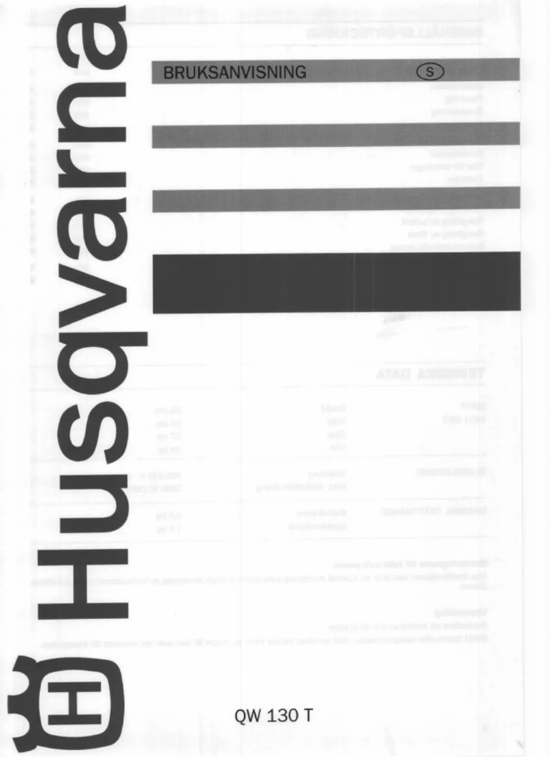 Page 1 de la notice Manuel utilisateur Husqvarna QW130T