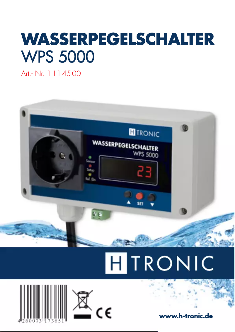 Page n°1 - Manuel utilisateur H-Tronic WPS 5000